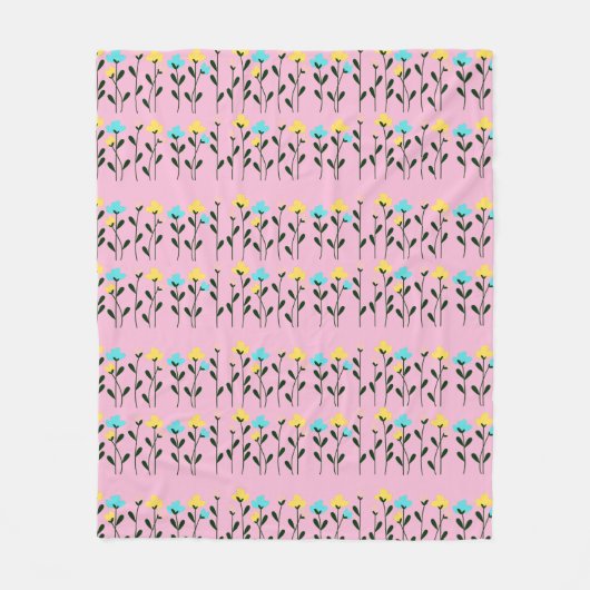 Chic Monogram Chic Graues Floral Pattern Fleecedecke (Vorderseite)