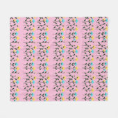 Chic Monogram Chic Graues Floral Pattern Fleecedecke (Vorderseite (Horizontal))