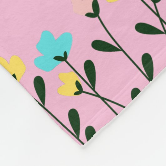 Chic Monogram Chic Graues Floral Pattern Fleecedecke (Ecke)