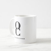 Chic Monogram Classic Elegant Minimal Schwarz-weiß Kaffeetasse (Vorderseite Links)