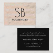 Chic Monogram Cross Hatch Visitenkarte (Vorne/Hinten)