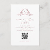 Chic Monogram Dusty Rose UAWG Online QR Code Begleitkarte (Vorderseite)