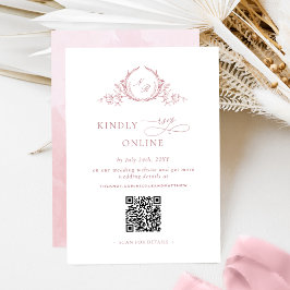 Chic Monogram Dusty Rose UAWG Online QR Code Begleitkarte
