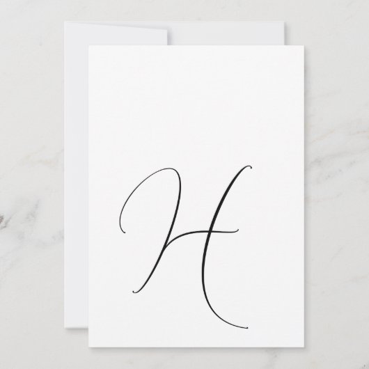 Chic Monogram Elegante Klassische Schwarz-weiße Ho Einladung (Rückseite)