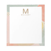 Chic Monogram farbenfrohe Abstrakte Formen Notizblock (Vorderseite)