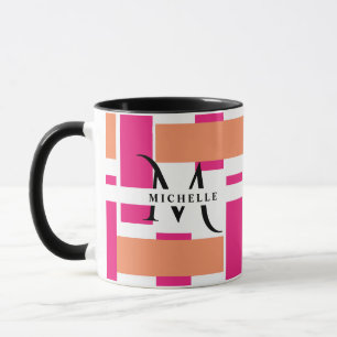 Chic Monogram Feminine Stripe Muster Magische Tass Tasse