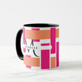 Chic Monogram Feminine Stripe Muster Magische Tass Tasse (Vorderseite Links)