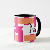 Chic Monogram Feminine Stripe Muster Magische Tass Tasse (VorderseiteRechts)