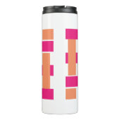 Chic Monogram Feminine Stripmuster Thermosbecher (Rückseite)