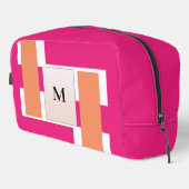 Chic Monogram Feminine Stripmuster Waschbeutel (Rechte Ecke)