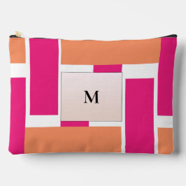 Chic Monogram Feminine Stripmuster Zubehörtasche