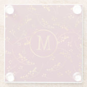 Chic monogram gold beeren marsala rosa muster glasuntersetzer (Rückseite)