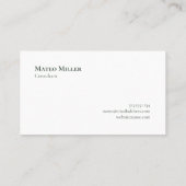 Chic Monogram Green and White Kariert Pattern Visitenkarte (Rückseite)