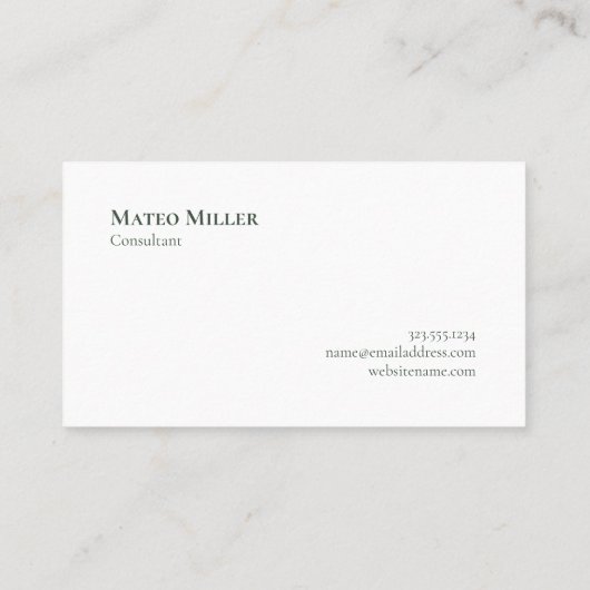 Chic Monogram Green and White Kariert Pattern Visitenkarte (Rückseite)