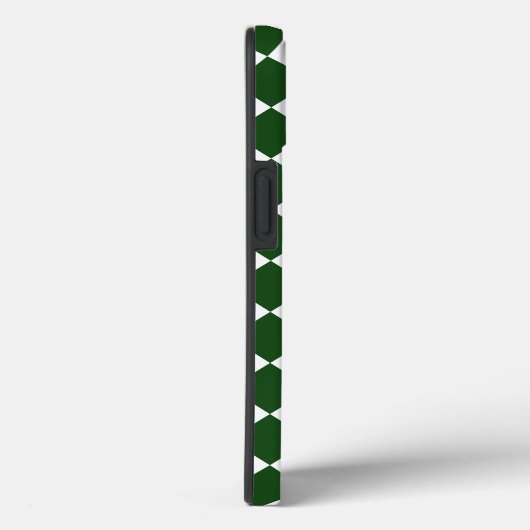 Chic Monogram Green White Checkered Pattern Case-Mate iPhone Hülle (Rückseite / Rechts)