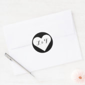 Chic Monogram Heart Black & White Stickers (Umschlag)
