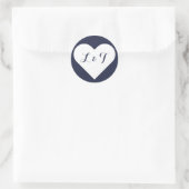 Chic Monogram Heart Navy Stickers (Tasche)