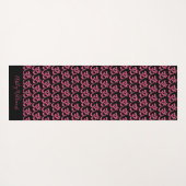 Chic Monogram Hot Pink Om Symbol Pattern Schwarz Yogamatte (Rückseite (Horizontal))