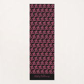 Chic Monogram Hot Pink Om Symbol Pattern Schwarz Yogamatte (Vorderseite)