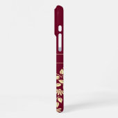 Chic Monogram Individuelle Name Blätter Daisies Bu iPhone Hülle (Linke Seite)