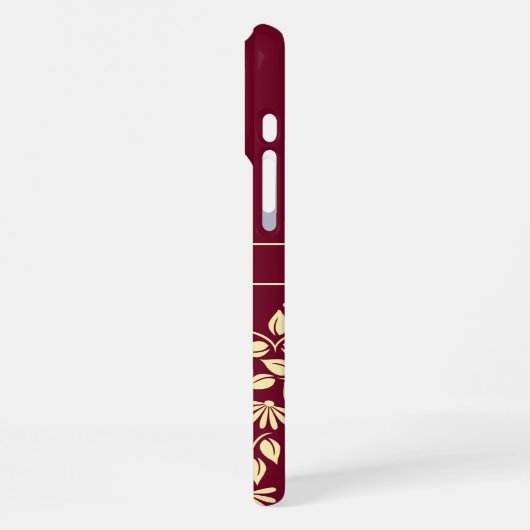 Chic Monogram Individuelle Name Blätter Daisies Bu iPhone Hülle (Linke Seite)