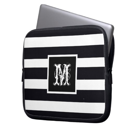 Chic Monogram Initial Classic Modernes Cooles B &  Laptopschutzhülle (Vorderseite Links)