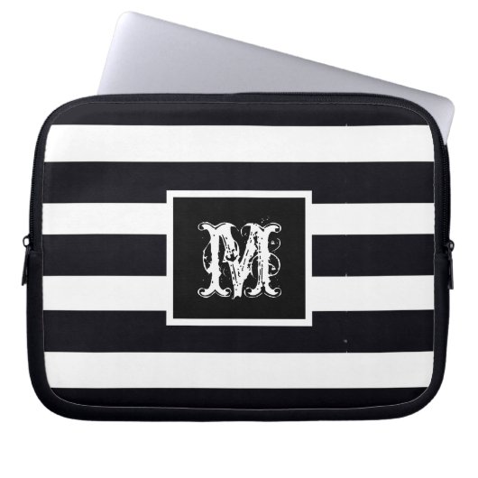 Chic Monogram Initial Classic Modernes Cooles B & Laptopschutzhülle (Vorderseite)