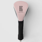 Chic Monogram Initial Name Dusty Blush Pink Golf Headcover (Vorderseite)