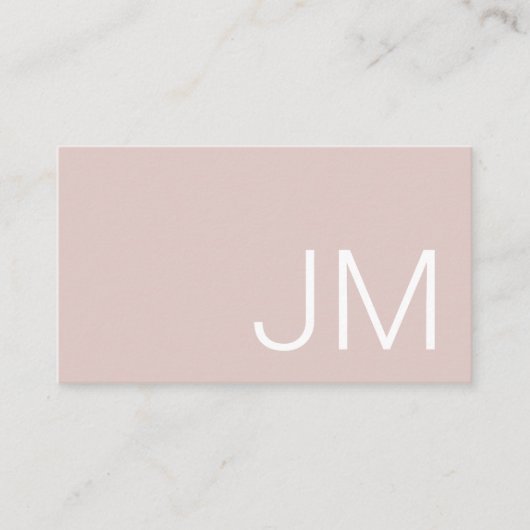 Chic Monogram Initials Professional Pink QR Visitenkarte (Vorderseite)