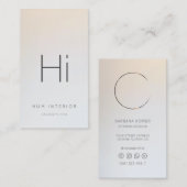 Chic Monogram Interior Designer Architecture Visitenkarte (Vorne/Hinten)