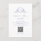 Chic Monogram Lavender Lila UAWG Online QR-Code Begleitkarte (Vorderseite)