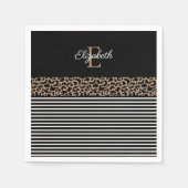 Chic Monogram Leopard Print Serviette (Vorderseite)