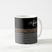 Chic Monogram Leopard Print Tasse (VorderseiteRechts)
