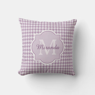 Chic Monogram Light Lila Hahnentrittmuster mit Nam Kissen