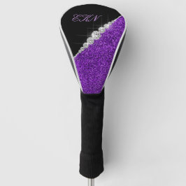 Chic Monogram Lila Glitzer Diamonds Golf Headcover