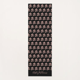 Chic Monogram Lila Om Symbol Muster Black Yoga Yogamatte