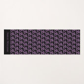 Chic Monogram Lila Om Symbol Pattern Schwarz Yogamatte (Vorderseite (Horizontal))