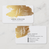 CHIC MONOGRAM Logo elegante Initialen in gebürstet Visitenkarte (Vorne/Hinten)