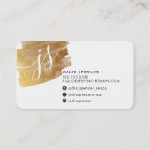 CHIC MONOGRAM Logo elegante Initialen in gebürstet Visitenkarte (Rückseite)