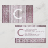 Chic Monogram Loyalität Briefmarke Treuekarte (Vorne/Hinten)