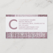 Chic Monogram Loyalität Briefmarke Treuekarte (Rückseite)