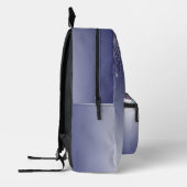 Chic Monogram Marble Blue Glitzer Tropfen Bedruckter Rucksack (Links)