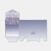 Chic Monogram Marble Blue Glitzer Tropfen Geschenkschachtel (Ungefaltet)