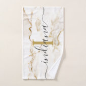 Chic Monogram Marmor-Optik Custom Handtuch (Handtuch)