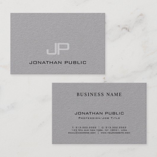 Chic Monogram Minimalistisch Schlicht Luxe Trendy  Visitenkarte (Vorne/Hinten)