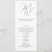 Chic Monogram Modern Initials White Wedding Programm (Vorderseite)