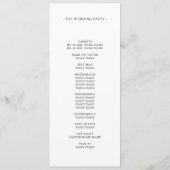 Chic Monogram Modern Initials White Wedding Programm (Rückseite)