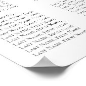 Chic Monogram Moderne Schwarz-Weiß-Hochzeitssitze Poster (Ecke)