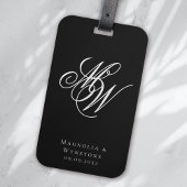 Chic Monogram Newlyweds Gepäckanhänger