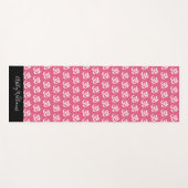 Chic Monogram Om Symbol Muster Pink Schwarz Yogamatte (Vorderseite (Horizontal))